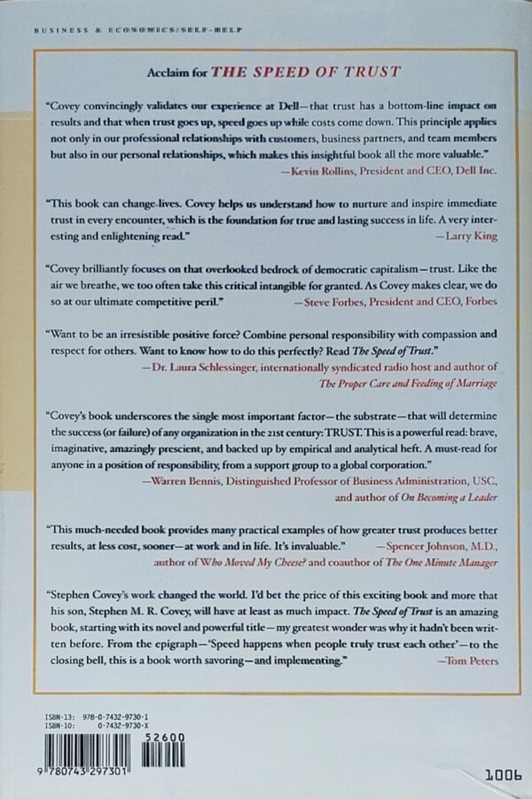 The Speed of Trust - Stephen Covey & Rebecca R. Merill (Hardcover) - Image 2