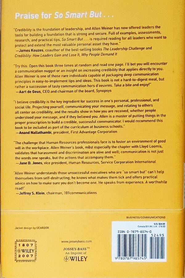 So Smart But...: How Intelligent People Lose Credibility - and How They Can Get it Back - Allen N. Weiner - Image 2